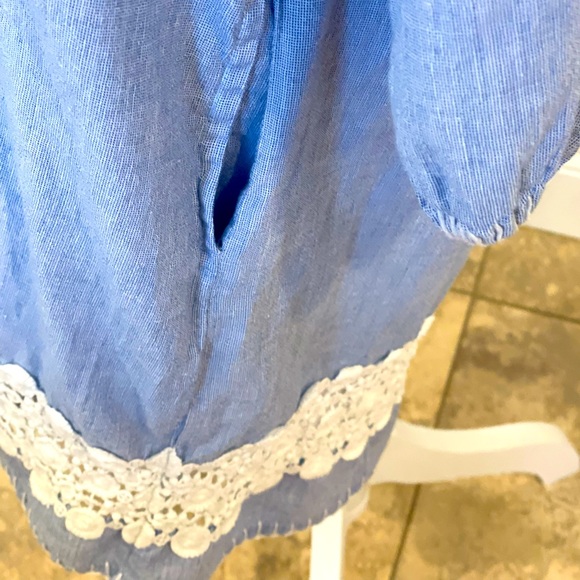 *NWOT* Rose & Rose Foras Embroidered Dress Blue/White - Size M - Picture 6 of 16